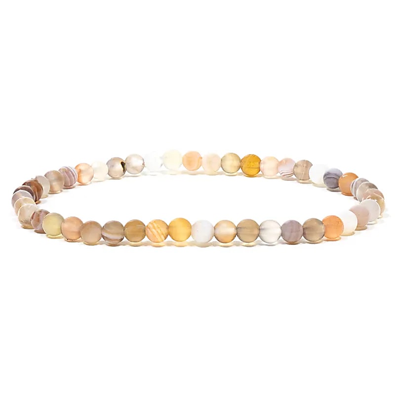 Achat Armband – elastisch | 4 mm Perlen | Erdung & stille Stabilität 🌑