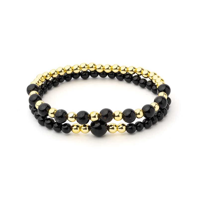Armband-Set „Schutz & Balance“ – Schwarzer Turmalin & Hämatit