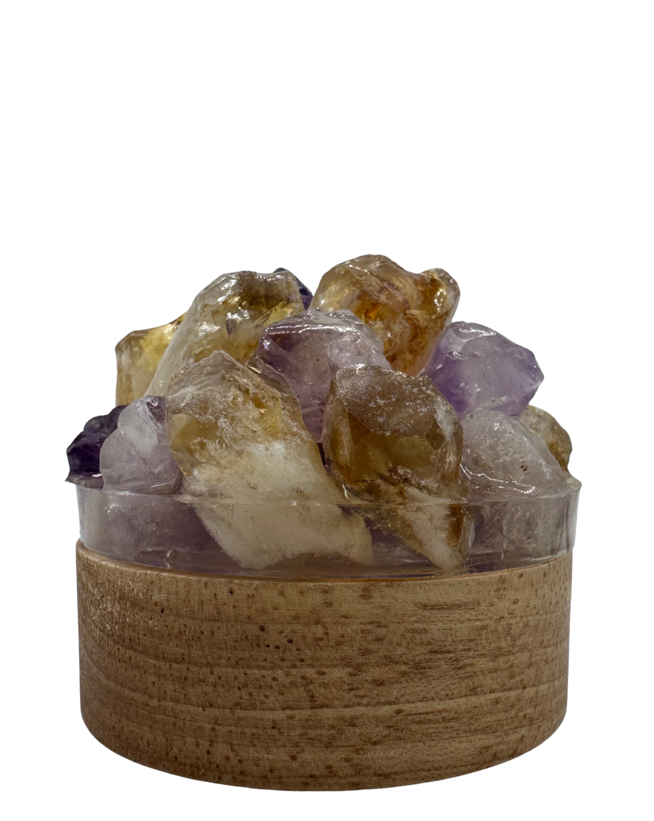 Kristalllampe Amethyst & Citrin – Harmonie trifft Lebensfreude 🔮☀️