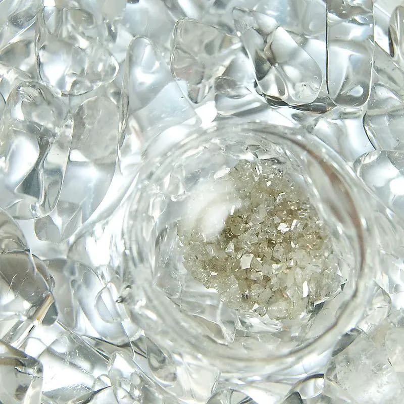 VitaJuwel Edelsteinstab „DIAMONDS“ – Diamantsplitter (4 ct.) & Bergkristall