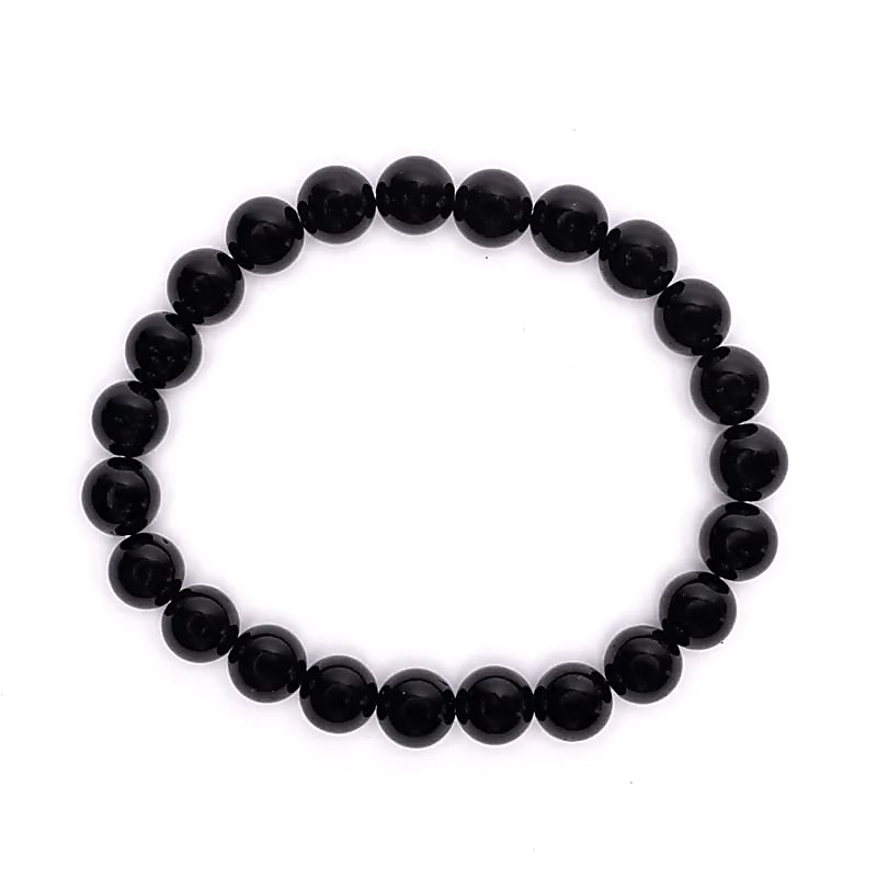 schwarzer Turmalin-Armband: Reinigung und Schutz 8mm Perlen Armband für breites Handgelenk
