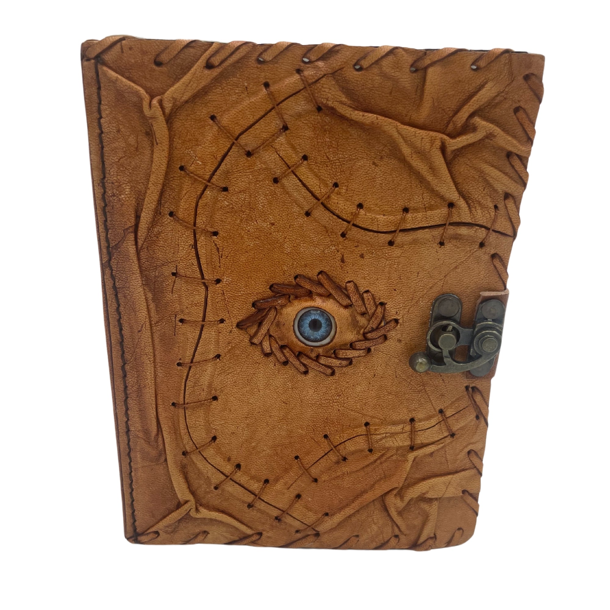 Schutzblick – Lederjournal mit Evil Eye – Hellbraun