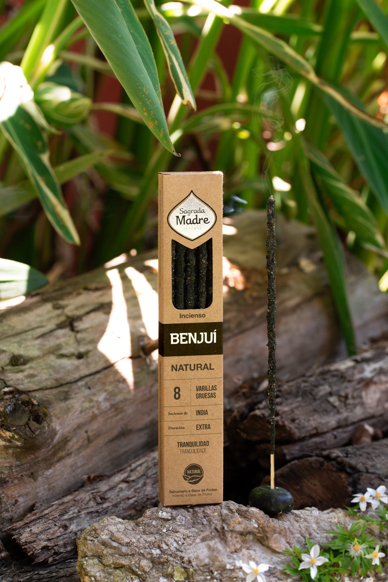 Sagrada Madre Natural Benzoin, handgefertigte Räucherstäbchen mit warmem Benzoeduft