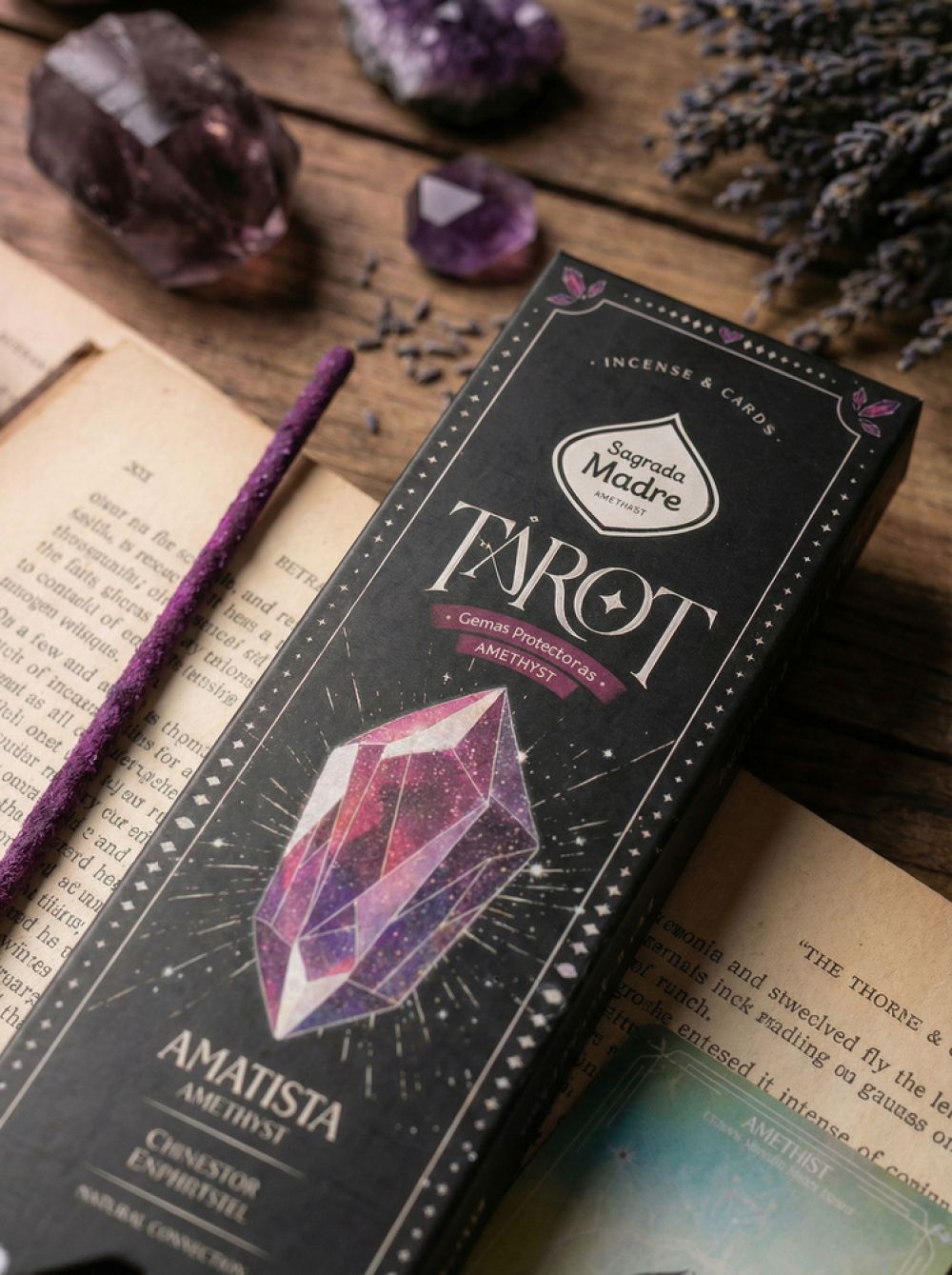 Sagrada Madre Tarot Gems Räucherstäbchen – Amethyst, Veilchen & Lavendel