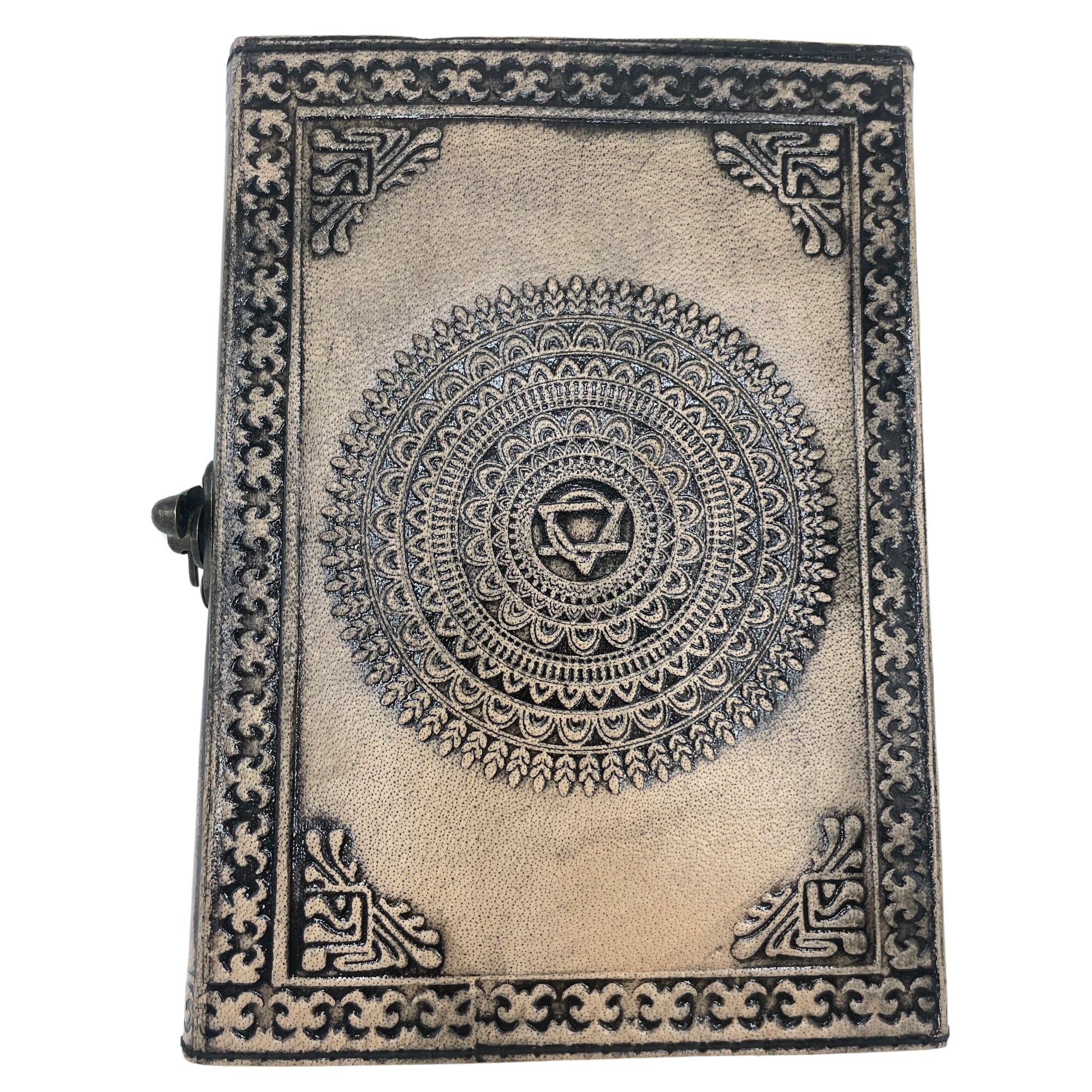 Zwei Drachen – Hüter des Gleichgewichts – Lederjournal in Antikgrau