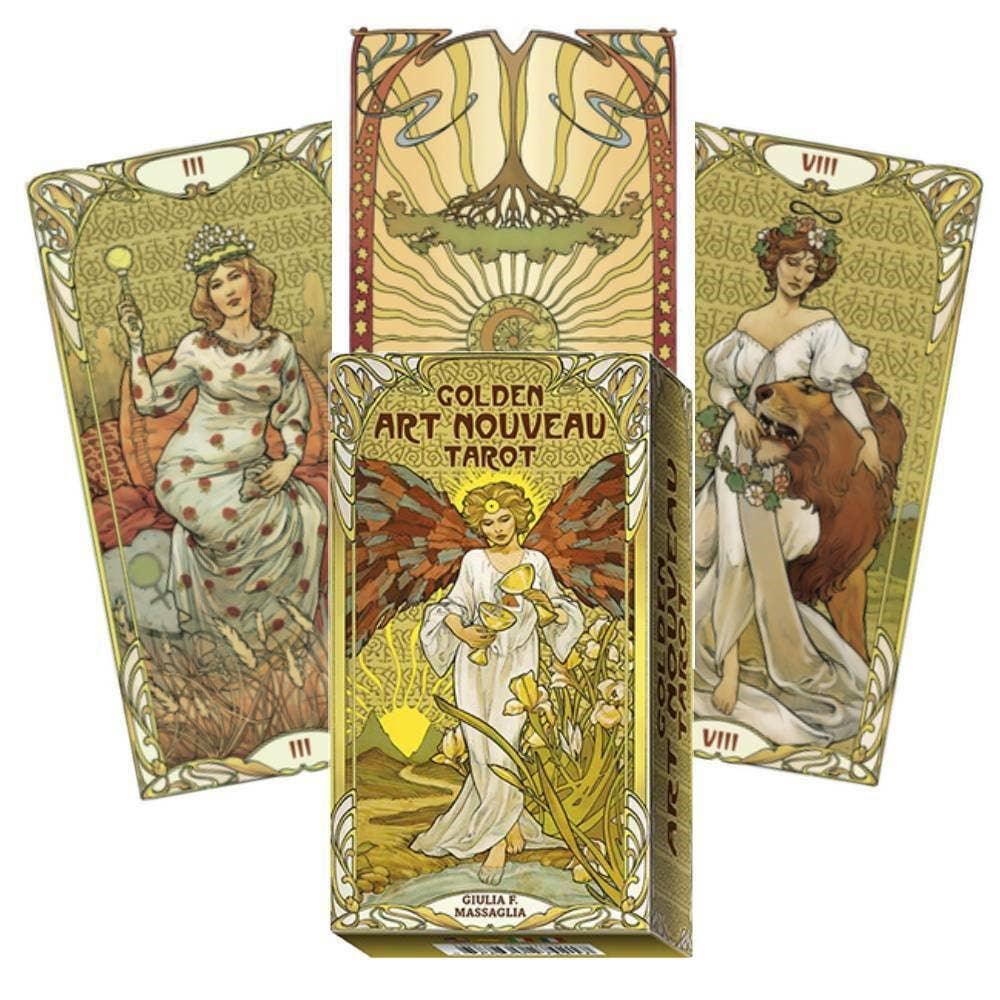 Golden Art Nouveau Tarotkarten von Lo Scarabeo– Goldene Eleganz & zeitlose Tarotweisheit
