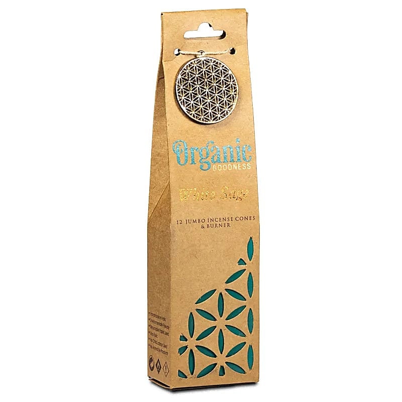 Organic Goodness Weißer Salbei Weihrauchkegel +Halter