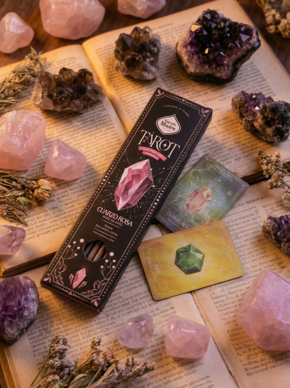 Sagrada Madre Tarot Gems Räucherstäbchen – Rosenquarz & Wilde Rose