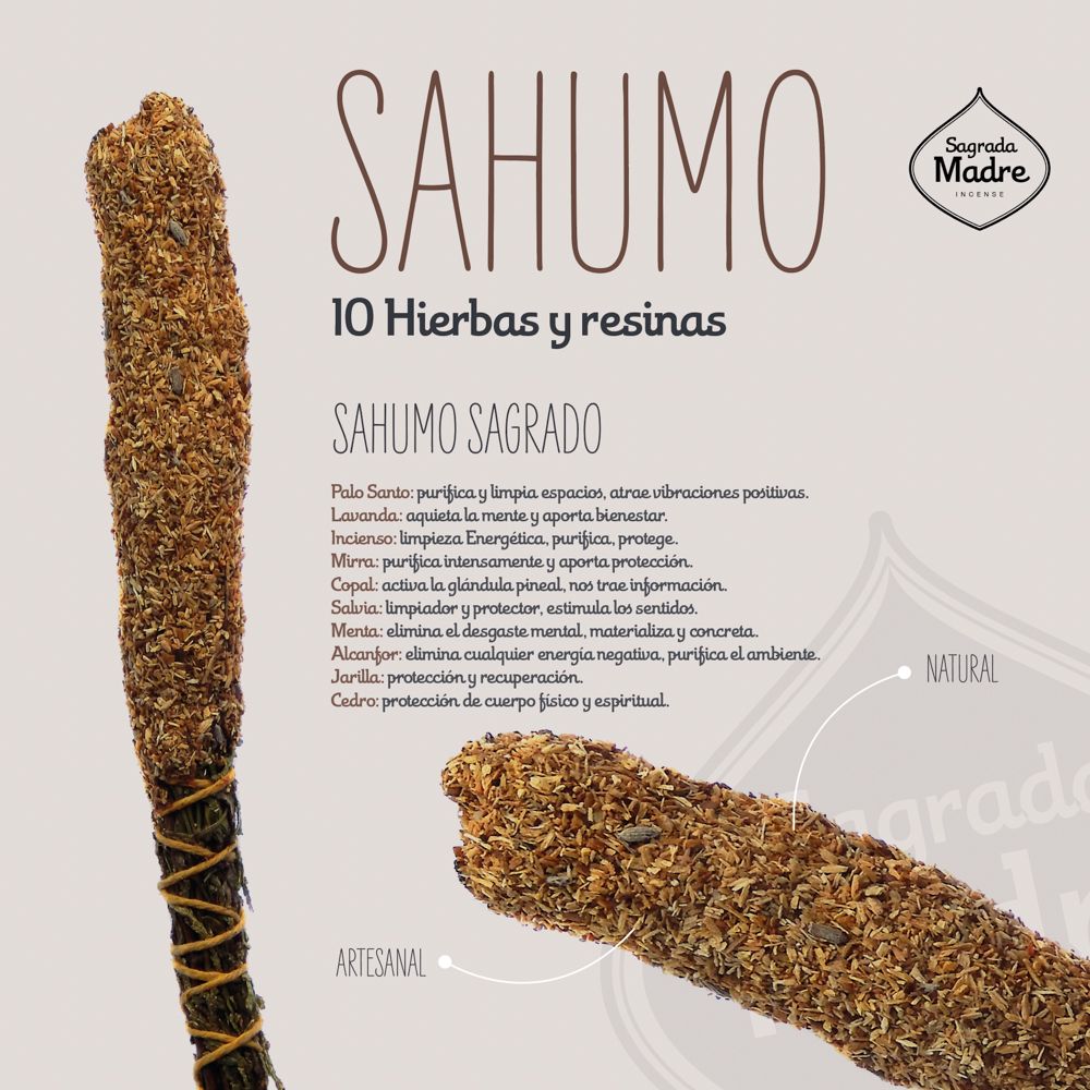 Sagrada Madre – 10 Kräuter Sahumo (Räucherbündel für Reinigung & Ausgleich)