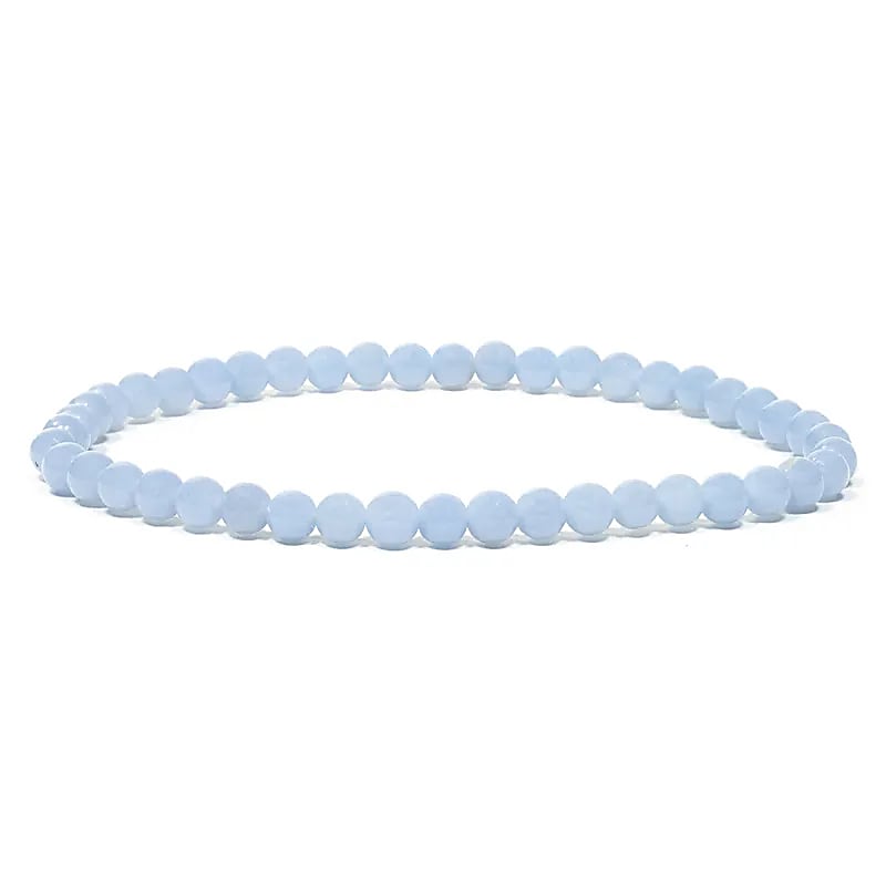 Angelit Armband – elastisch | 4 mm Perlen | Sanftheit & himmlische Ruhe 🤍