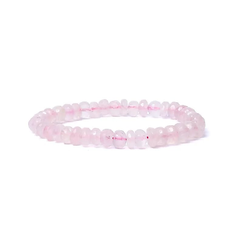 Armband Rosenquarz facettiert – AA-Qualität | elastisch | 8 mm Perlen | Sanftheit & Herzensenergie 💗