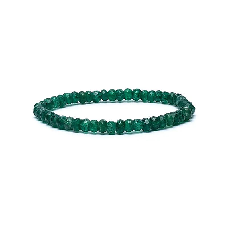 Armband aus grünem Aventurin – Facettiert · AA-Qualität · Elastisch 6mm