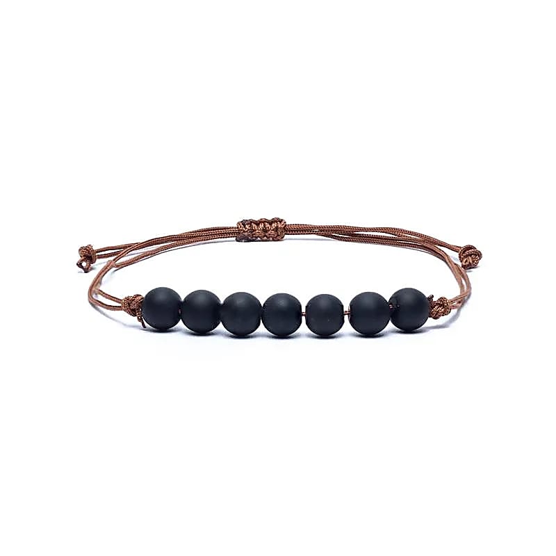 Armband Obsidian (verstellbar) – Sieben Perlen Schutz & Klarheit
