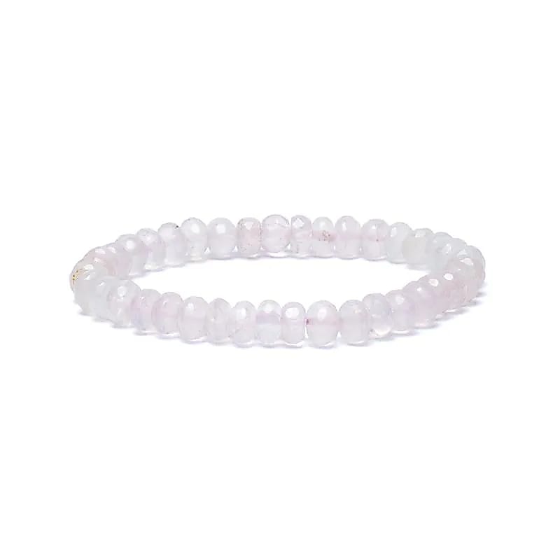 Armband Rosenquarz facettiert – AA-Qualität | elastisch | 6 mm Perlen | Sanftheit & Herzensenergie 💗