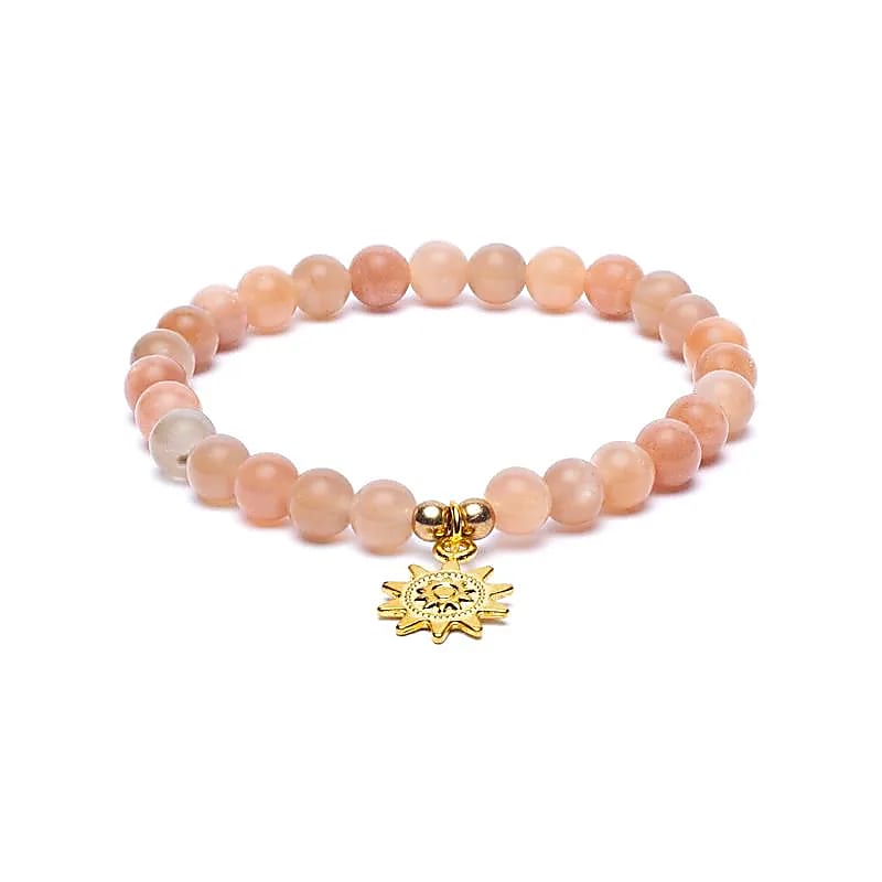 Armband Sonnenstein mit Sonnenanhänger – elastisch | Licht & Lebensfreude ☀️ 6mm