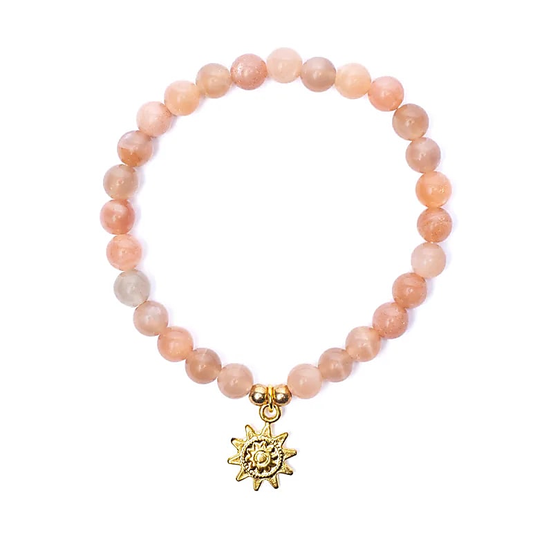 Armband Sonnenstein mit Sonnenanhänger – elastisch | Licht & Lebensfreude ☀️ 6mm