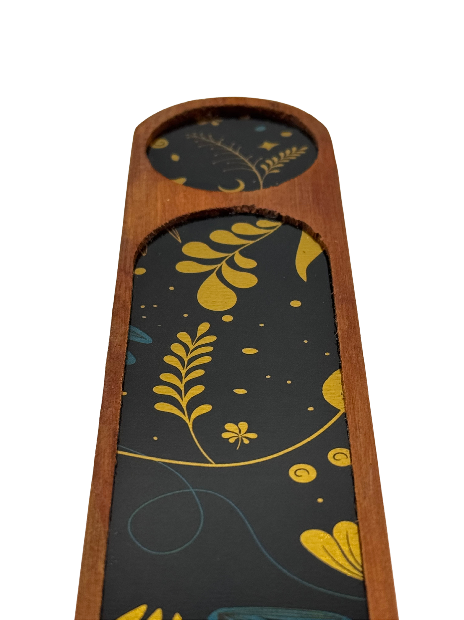 Räucherstäbchenhalter – Pappelholz mit Blumenmuster