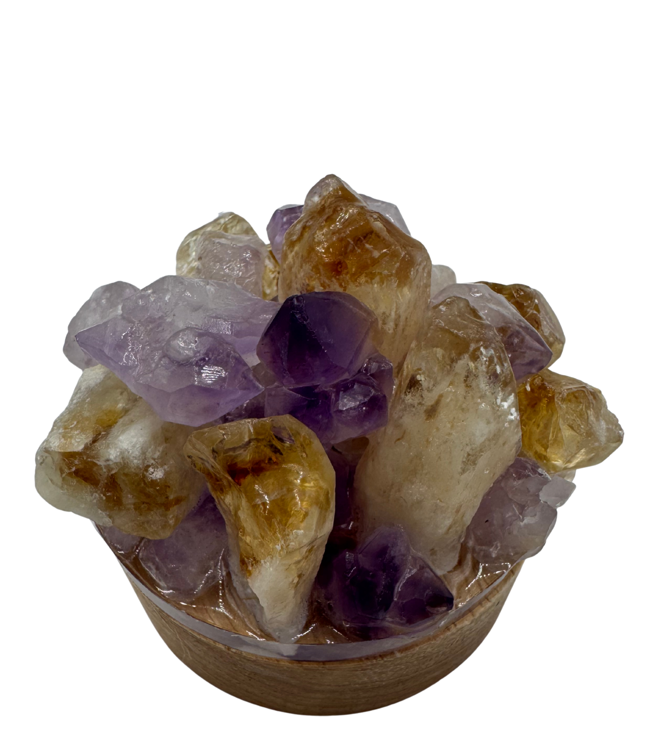 Kristalllampe Amethyst & Citrin – Harmonie trifft Lebensfreude 🔮☀️