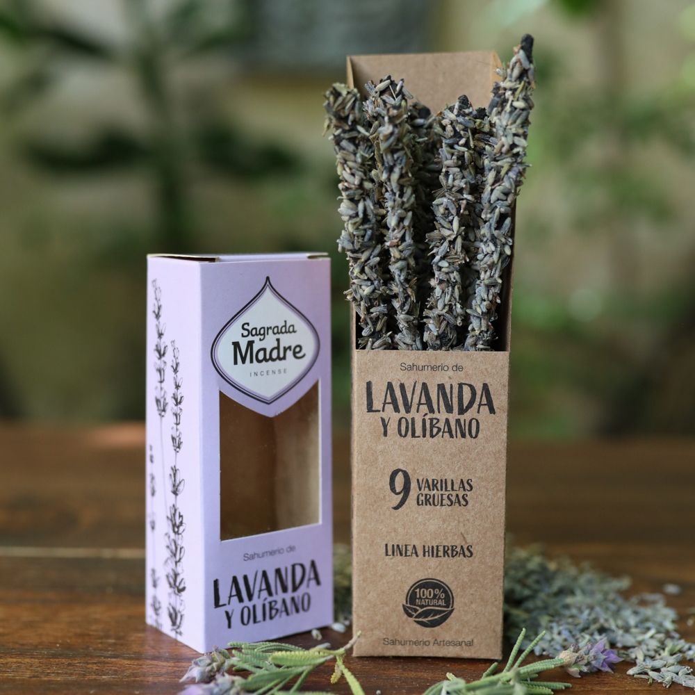 Räucherstäbchen – Lavendelblüten & Olíbano Handgemachtes Natur-Räucherwerk von Sagrada Madre | Reinigung, Schutz & Harmonie