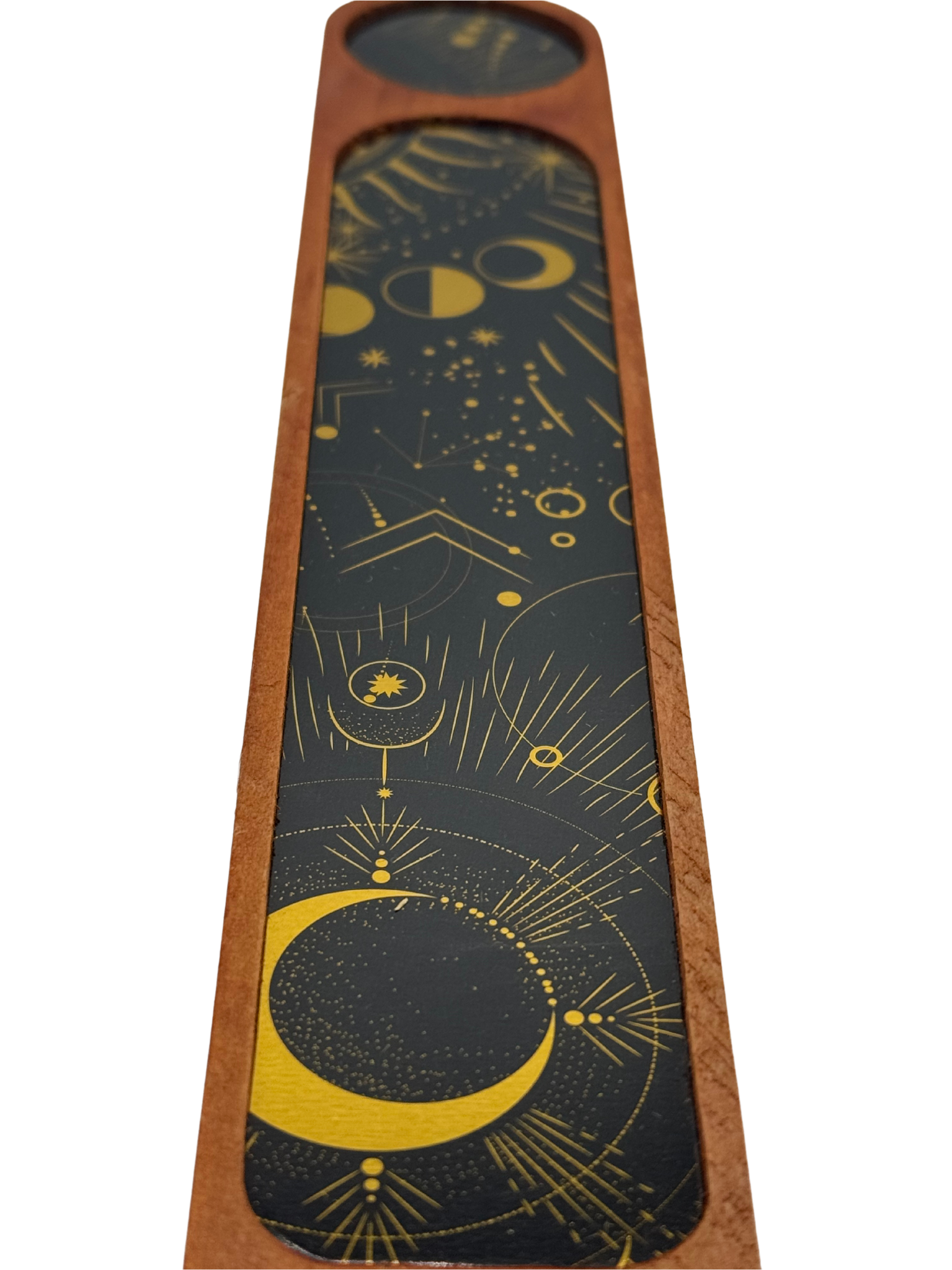 Räucherstäbchenhalter – Pappelholz mit Mond & Sternen