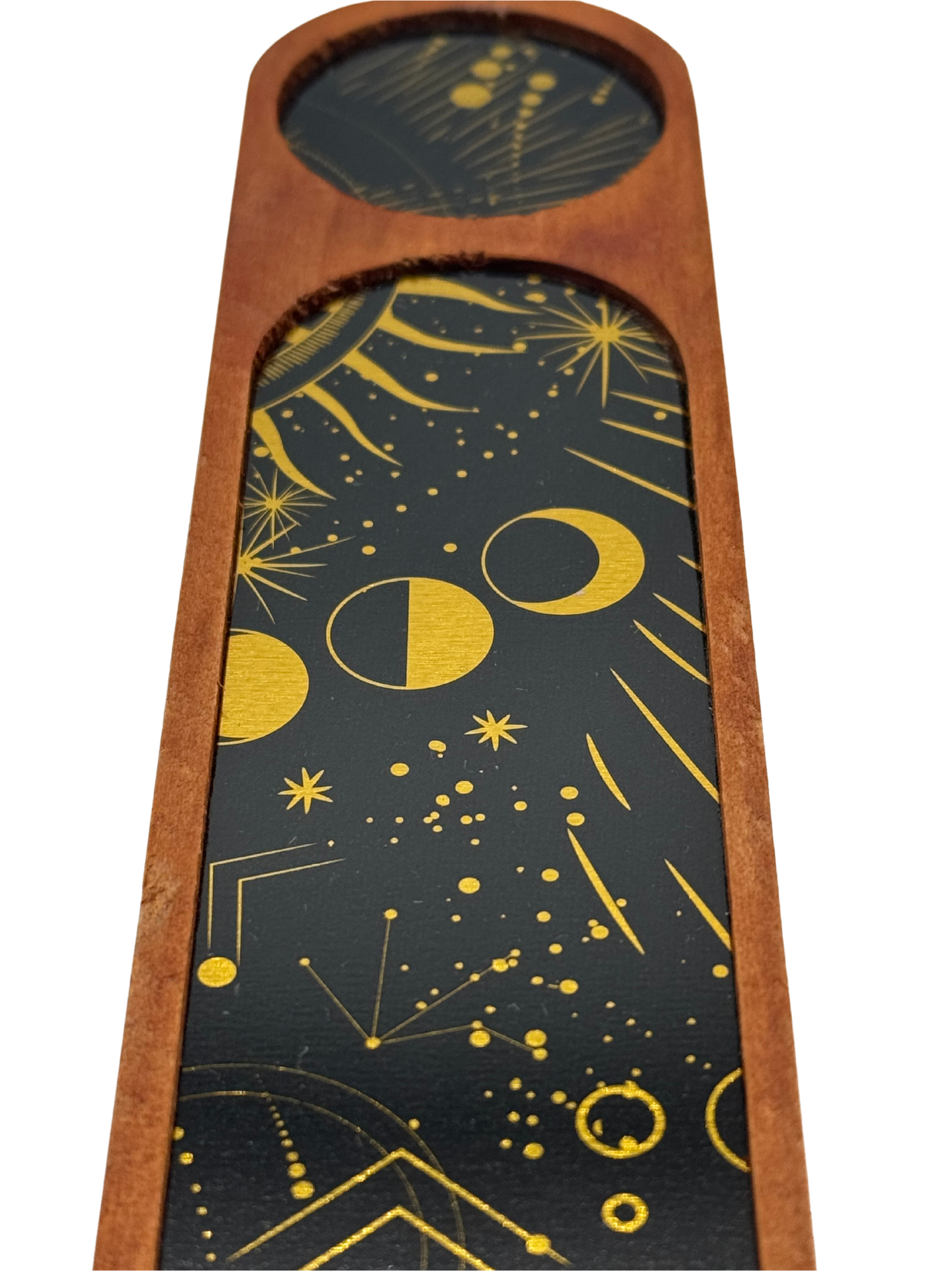 Räucherstäbchenhalter – Pappelholz mit Mond & Sternen