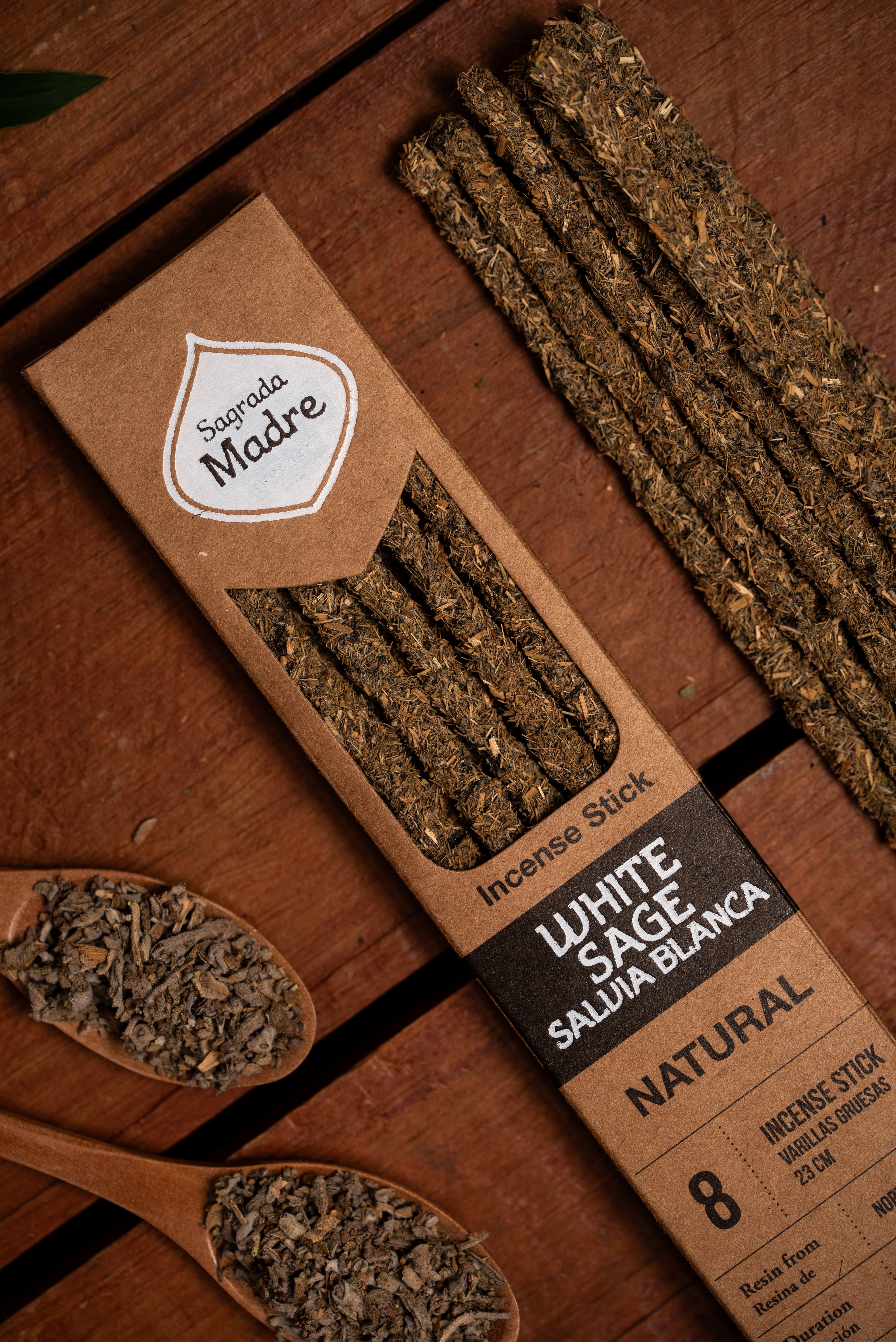 Sagrada Madre Natural White Sage, Räucherstäbchen mit Weißem Salbei für Reinigung und bewusste Präsenz