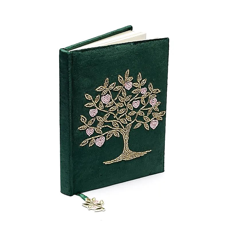 Notizbuch „Baum der Lebens“ – Samtgrün | Seelenjournal mit Lebensbaum