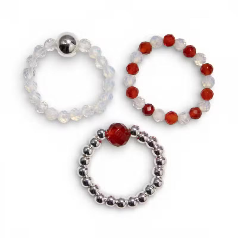 Nymph Spirit Edelstein Ring Set Blood Moon, Rubin und Mondstein