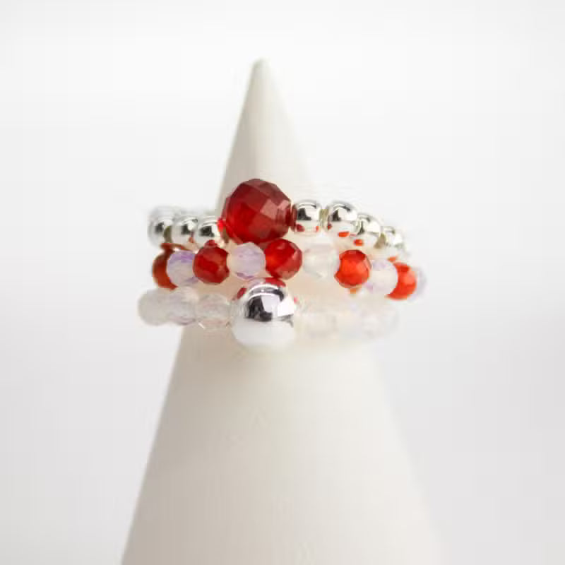 Nymph Spirit Edelstein Ring Set Blood Moon, Rubin und Mondstein