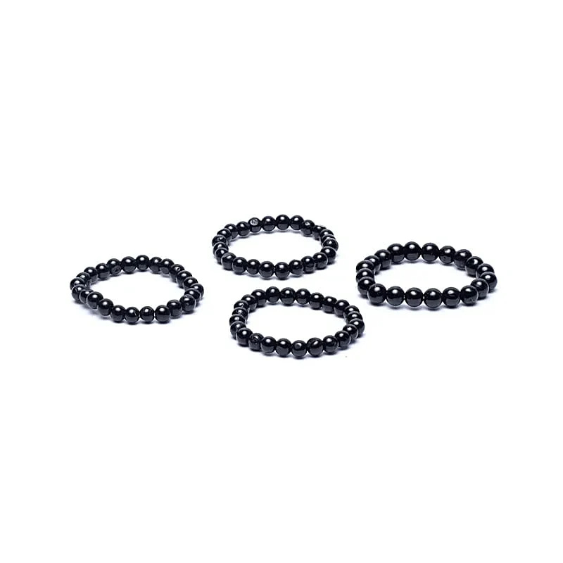 Elastischer Ring aus schwarzem Turmalin | Schutz & Erdung