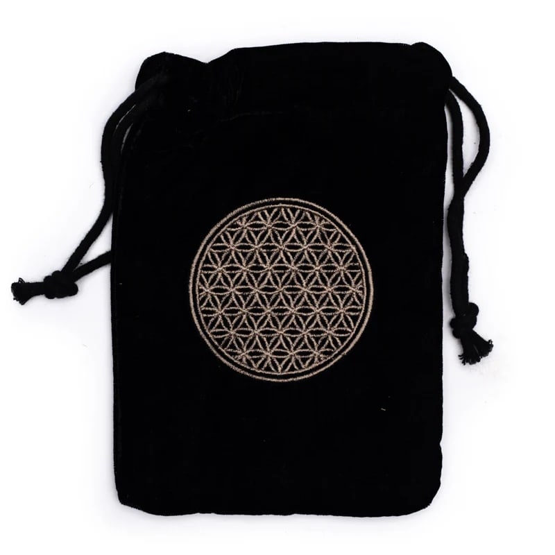 Samt Tasche,  Mala Tasche, Blume des Lebens, groß 19x13cm