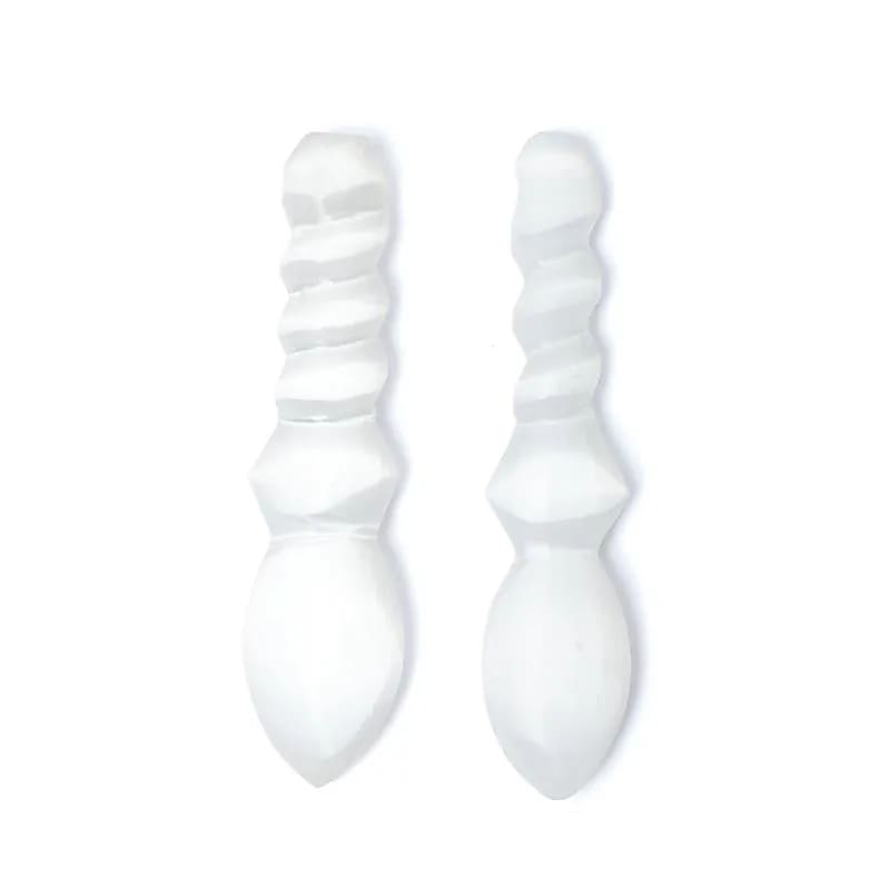Selenit Spirale Athame – Ritualklinge des Lichtflusses