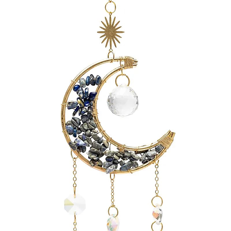 Sonnenfänger Halbmond mit Lapislazuli – Weisheit, Intuition & himmlisches Licht