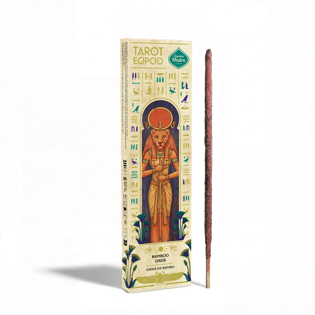 agrada Madre | Ägyptisches Tarot Bamboo Oasis Räucherstäbchen mit 2 Tarotkarten | Balance & Neubeginn
