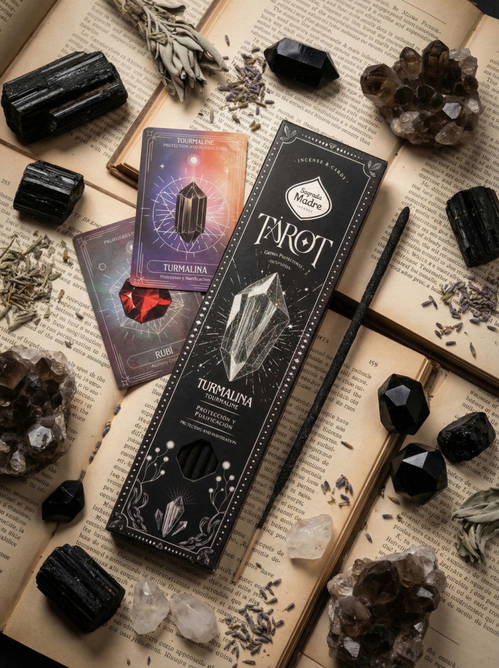 Sagrada Madre Tarot Gems Räucherstäbchen – Turmalin, Myrrhe & Jasmin