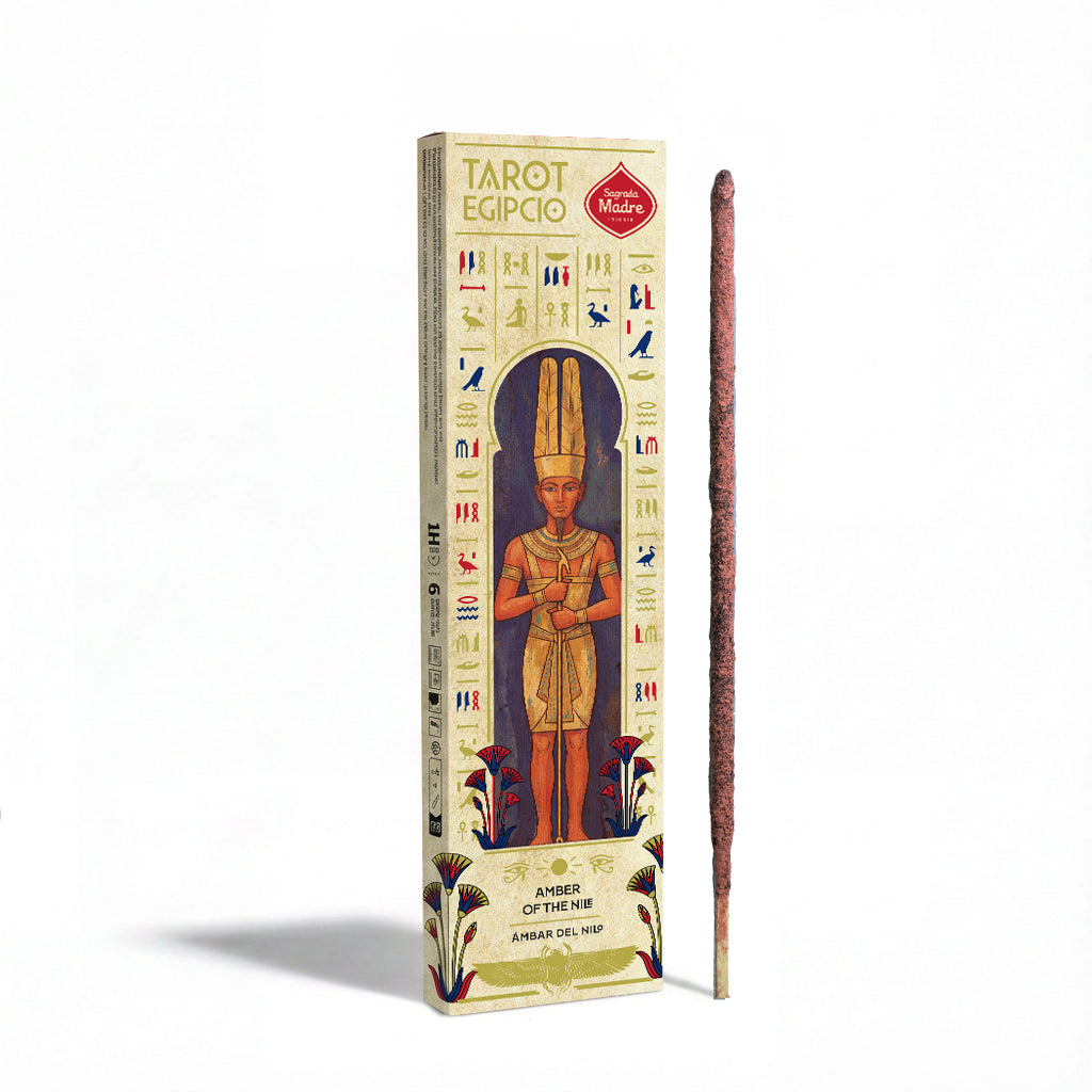 Sagrada Madre | Ägyptisches Tarot Amber of the Nile Räucherstäbchen mit 2 Tarotkarten | Selbstermächtigung & innere Stärke