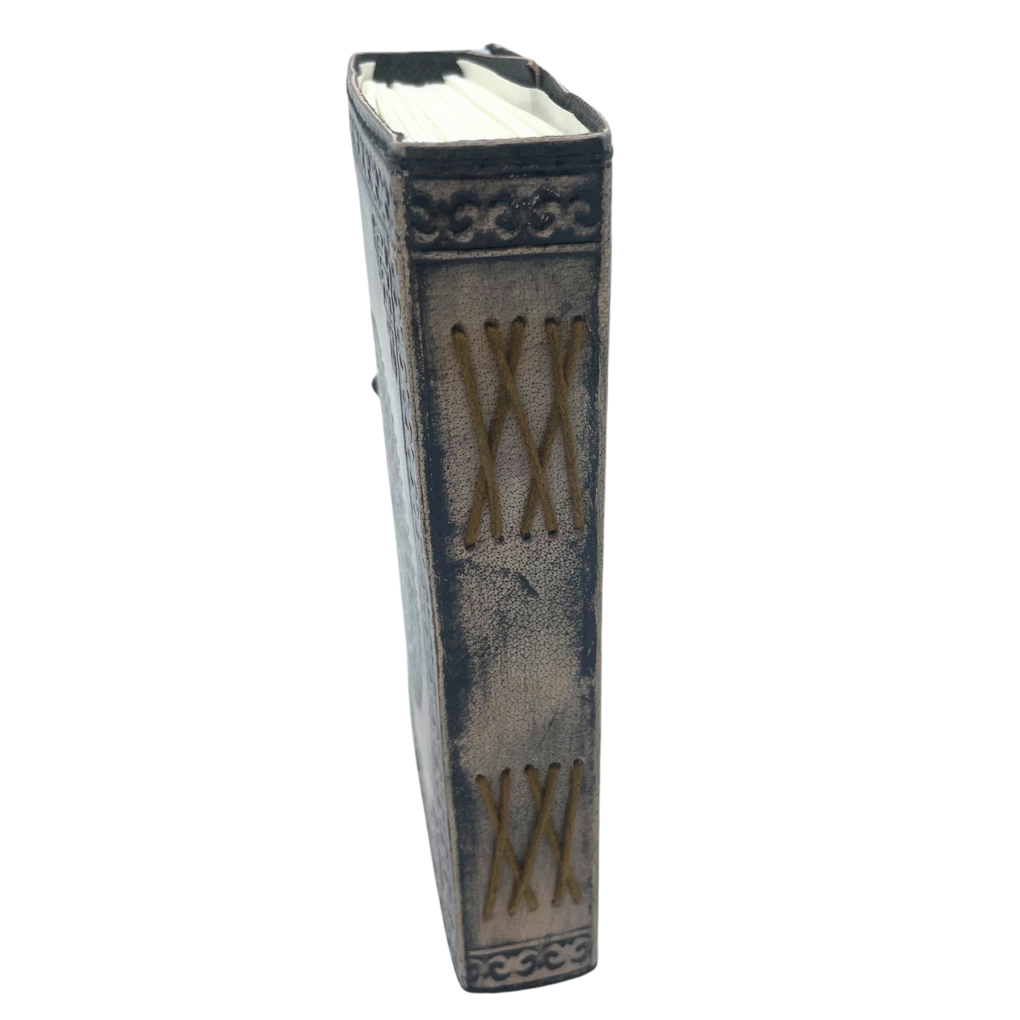 Zwei Drachen – Hüter des Gleichgewichts – Lederjournal in Antikgrau