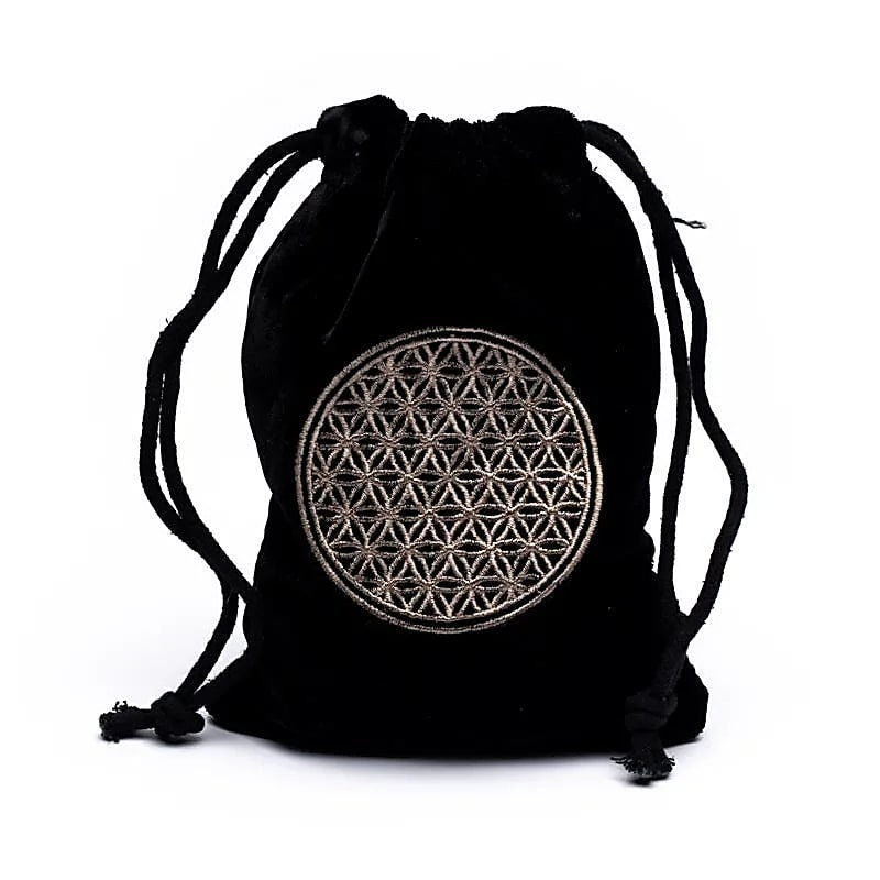Samt Tasche,  Mala Tasche, Blume des Lebens, groß 19x13cm